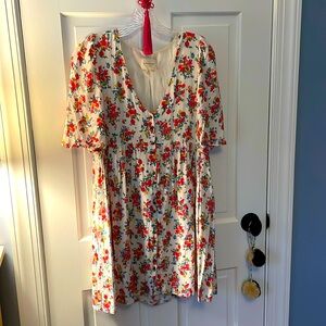 Sezane White Floral Mini Dress